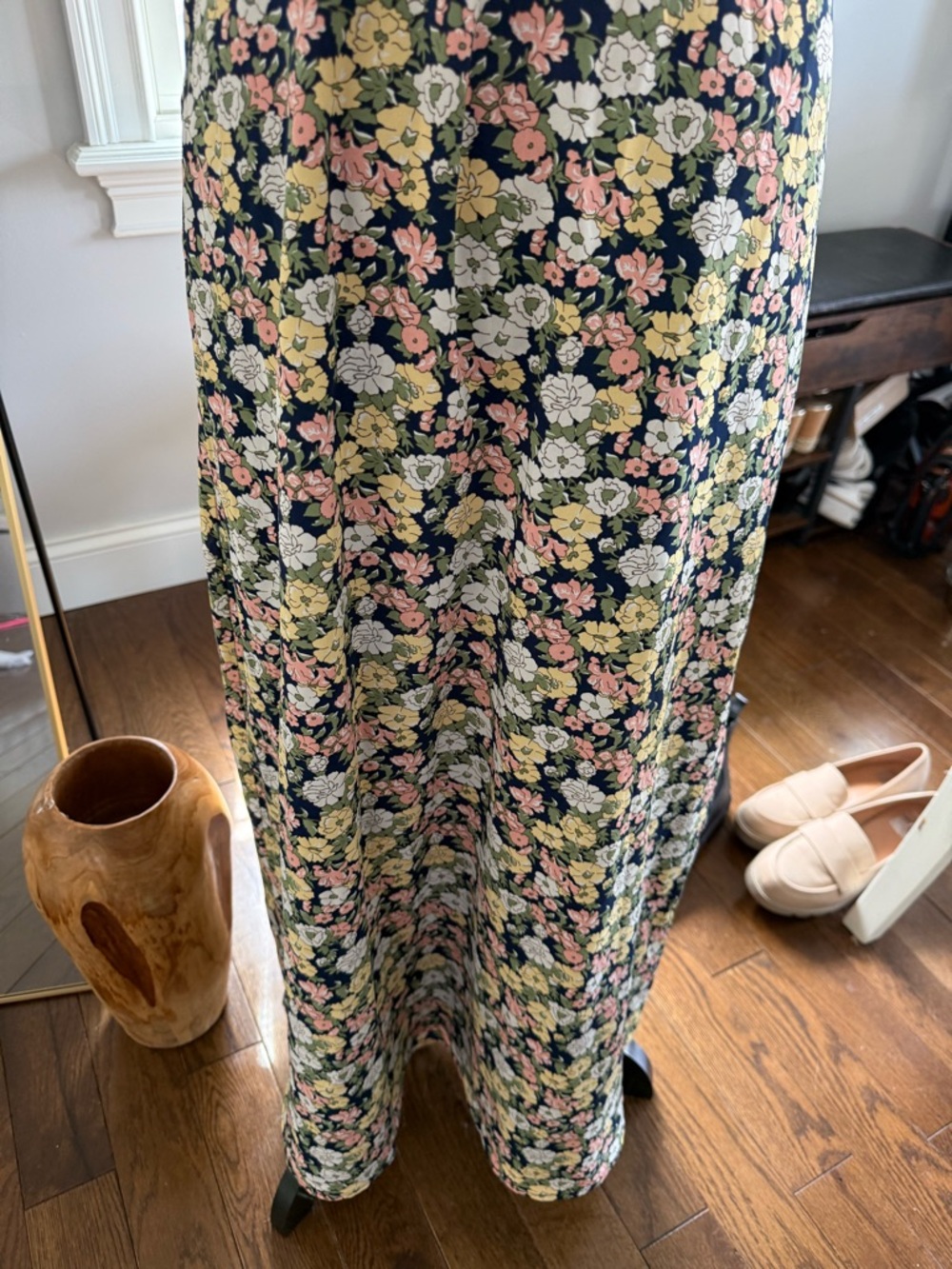 Lulu's Black Floral Cutout Midi Dress with Pastel Blooms - Picture 12 of 14